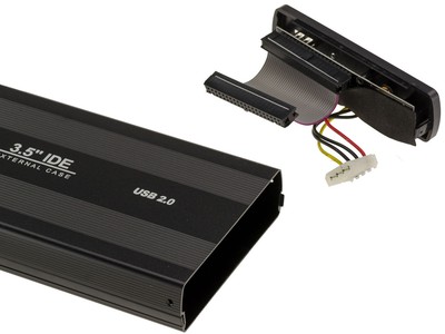 Aluminium Gehäuse Für IDE 3.5'' 40 Pin USB 2.0 - SCHWARZ Oder GRAU