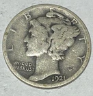 1921 D Mercury Dime Free Shipping Fine + #4