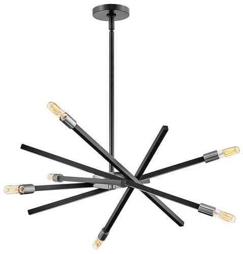 Hinkley Archer 26" Wide Satin Black Modern 6-Light Pendant Light - Picture 2 of 8