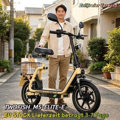 TWOFISH E-Scooter Mit Sitz 14'' Elektroroller,Mit Straßenzulassung EEC 48V 13AH