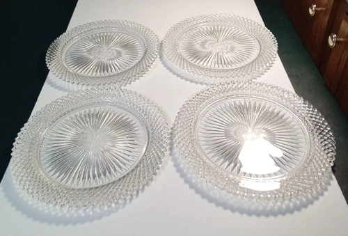 Anchor Hocking Miss America Clear Depression Glass 10” Dinner Plates Set of 4