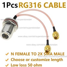 RG316 2X SMA Male to N Female 3 Way Y Type RF Pigtail Splitter Combiner Cable