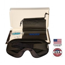 WAOAW 3D Contoured Sleep Mask  Earplugs  Pouch Travel Kit NEW