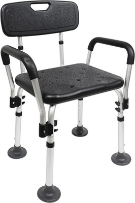 Shower Chair to Sit on in Shower, Height Adjustable with Non-Slip Tips, Removabl