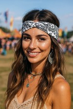 Paisley Headband Unisex Wide Soft Stretch Hair Band Comfort Fit