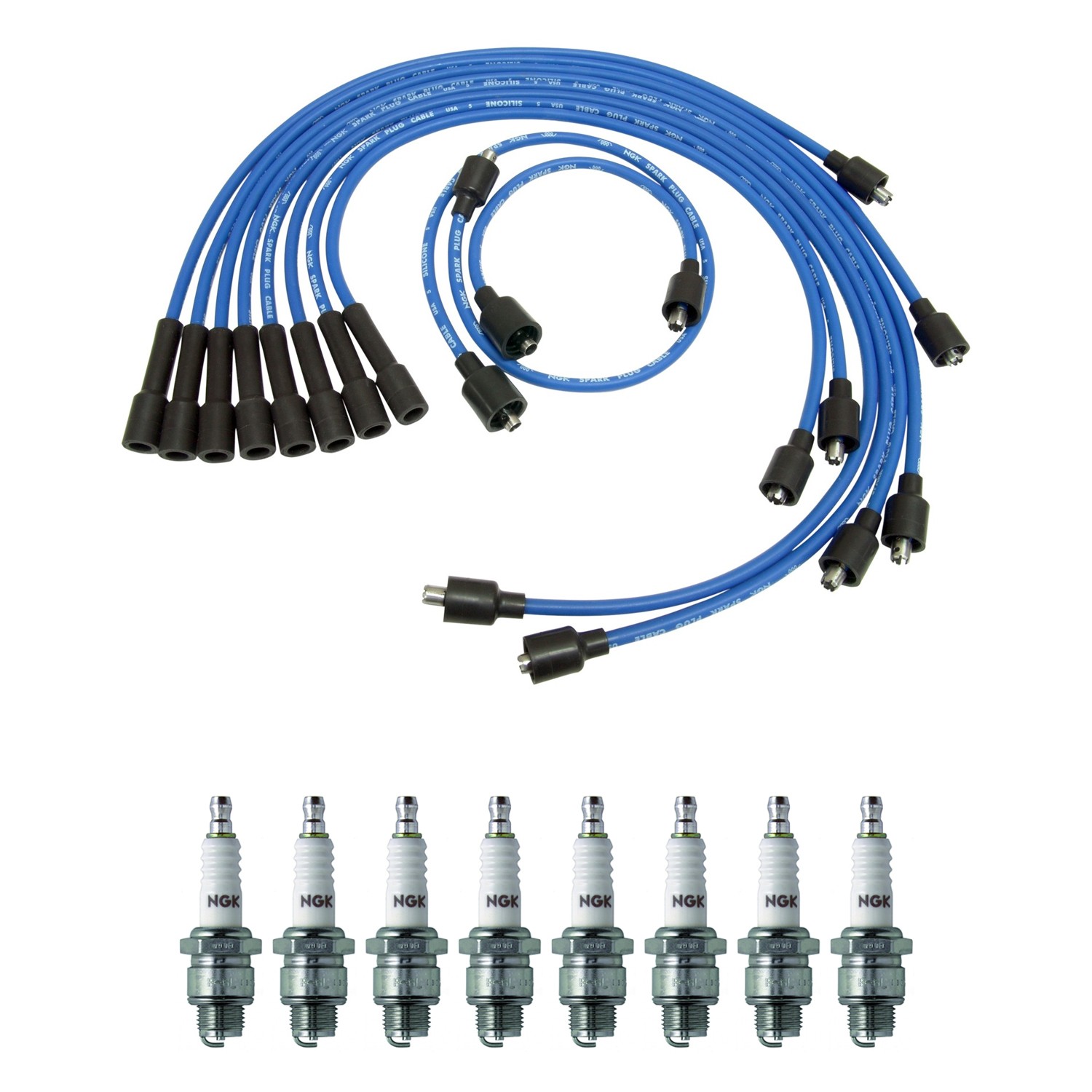 NGK 7mm Wire Set 8 Nickel Spark Plug Kit For American Motors Rebel 4.1L V8 60-61