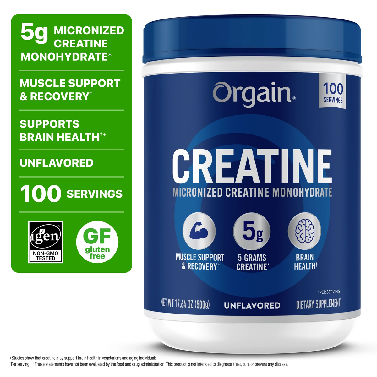 Orgain Creatine Monohydrate Micronized Powder Unflavored 17.64 oz