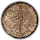 1947 50c Walking Liberty Silver Half Dollar - Luster - Colorful Toning - H3936