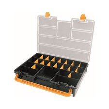 Boîte de rangement Organiseur 23 compartiments amovibles Noir Orange 44.3 x 31.7