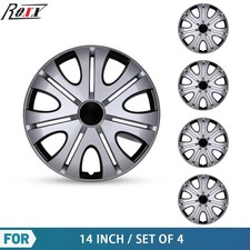 Universal 14 Set Of 4 Black Wheel Covers Snap On Full Hubcaps Fits R14 Tire Rim Universal 14 Set Of 4 Black Wheel Covers Snap On Full Hubcaps Fits R14 Tire Rim