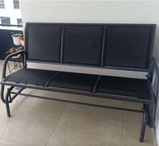 Large Garden Bench 3 Seater Rocking Metal Glider Seat Outdoor Patio Swing Chair