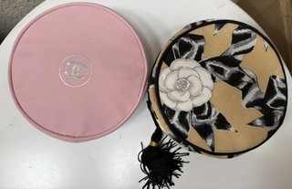 2 (two) Chanel used novelty container makeup pouch