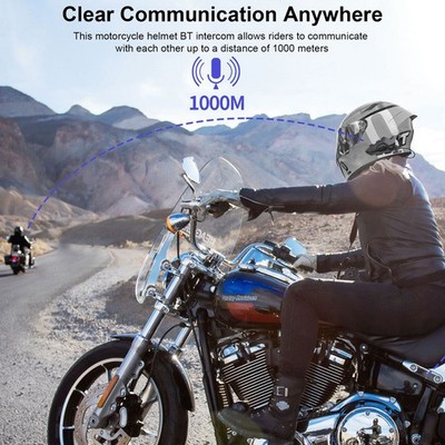 Hysnox H9 Motorcycle Helmet Intercom 1000M Range BT5.1 Hands-free Interphon ITPV