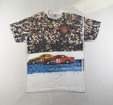 Vtg 94 Winston Cup Nascar Double Sided AOP Shirt Race Car Size L