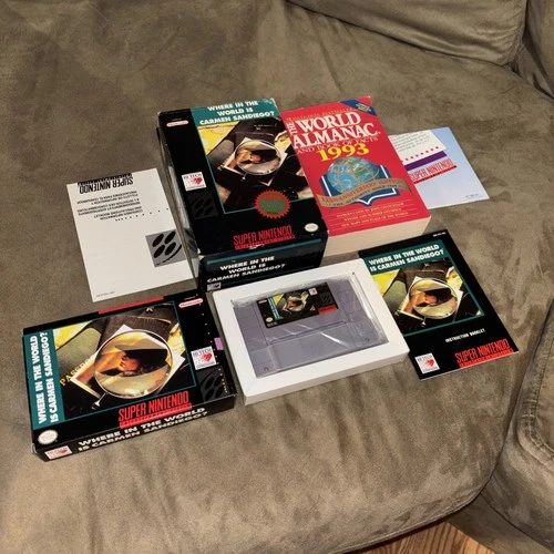 Where in The World is Carmen Sandiego? SNES Super Nintendo Complete Big Box RARE