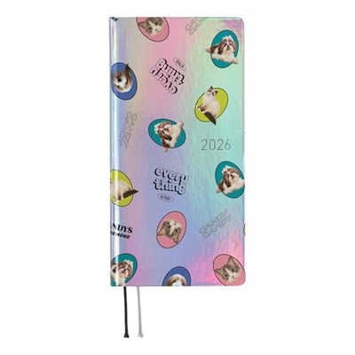 Hobonichi Techo 2026 Wochen Candy Stripper/DOGCAT RANDOM aurora Januar Start