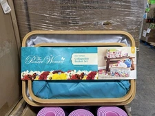 Pioneer Woman Collapsible Basket Set 2-Piece | Floral Gingham Storage Bins