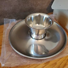 ONEIDA  Silverplate Chip and Dip Server Plate 15" Hand Satin Finish NIB
