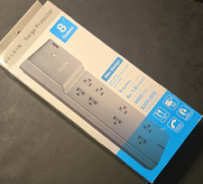 Belkin 8-Outlet Surge Protector Slim Design Cable Management 6ft Gray 3550W
