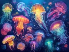 500 Piece Puzzle for Adults - Ocean Jellyfish/Streets Puzzle 500 Pieces for Adul