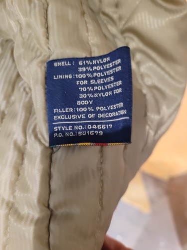 Dockers Stain Defender Jacket Coat XL Zippered Quilted Lined Chore Pockets Beige - Picture 6 of 12