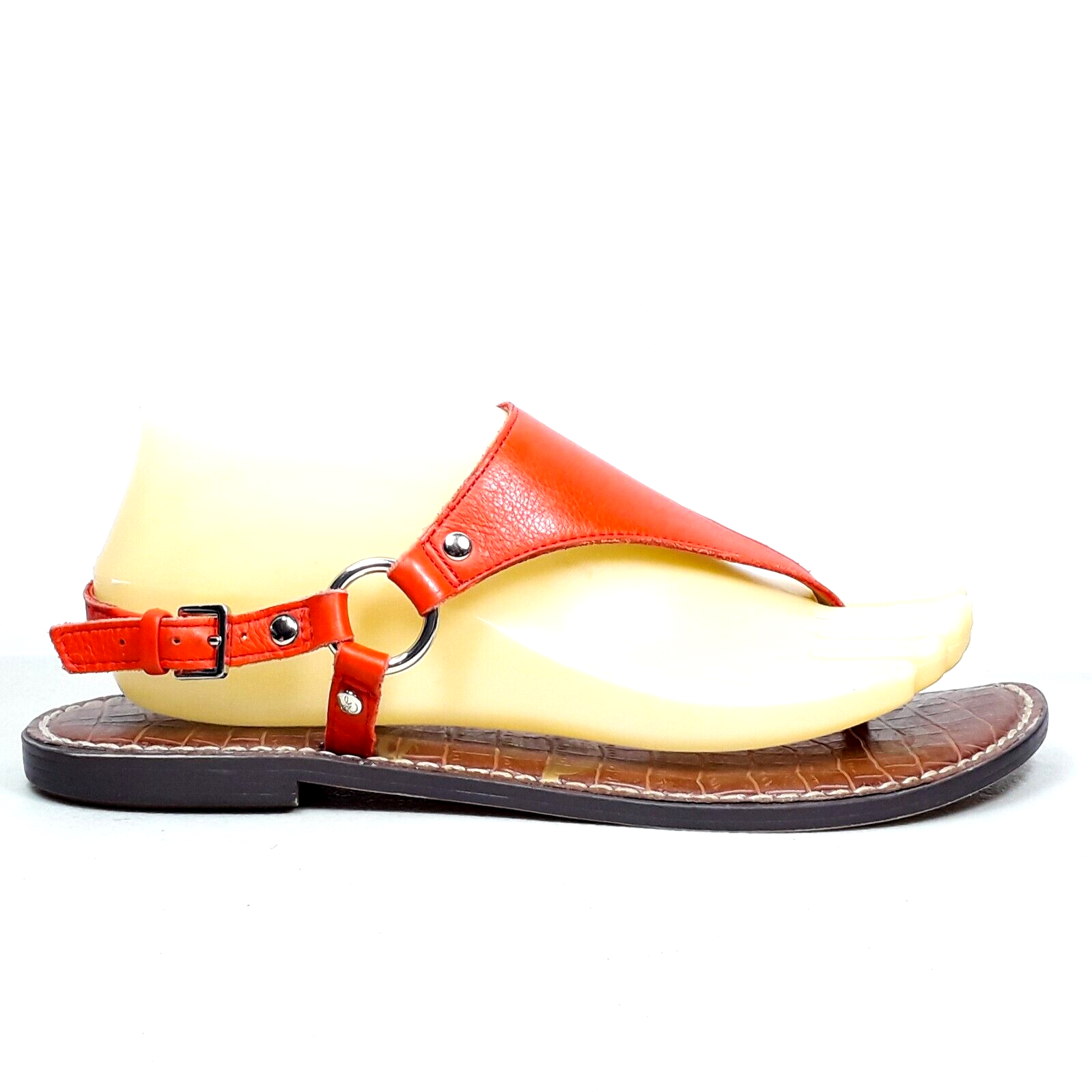 PANTOFOLA D’ORO Sandali piatti Sam Edelman Greta da donna rossi in pelle perizoma taglia 8M ottime condizioni