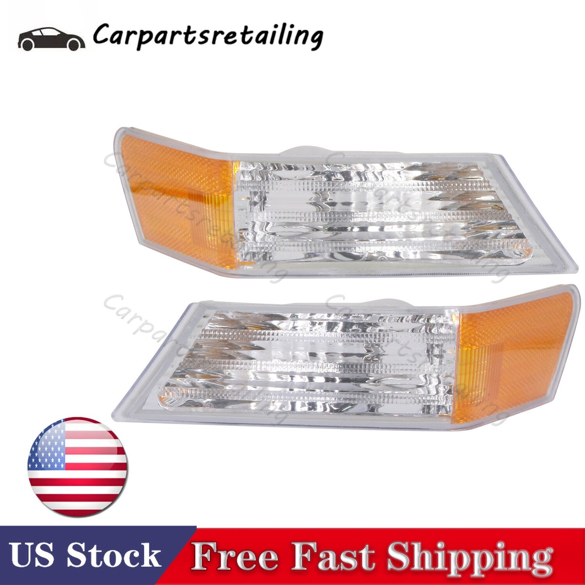 Pair (2PC) Left & Right Corner Lights / Turn Signals For 2007-2017 Jeep Patriot - Clear & Amber