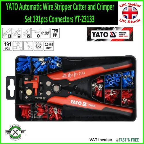 YATO Automatic Wire Stripper Cutter and Crimper SET 191 PCS Connectors YT-23133 - Picture 4 of 4