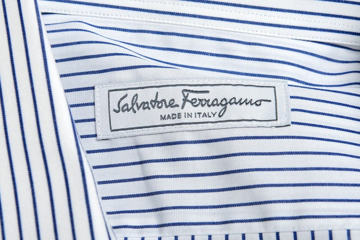 Salvatore Ferragamo Men's Striped Long Sleeve Dress Shirt