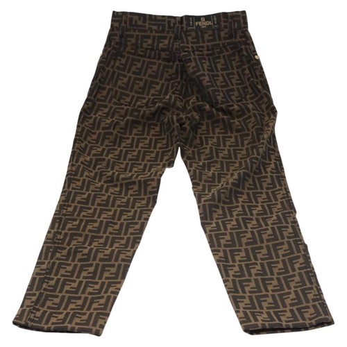 Pantalones de Lona FENDI Zucca 40 Negro Marrón Auténticos am7779M - Imagen 2 de 24