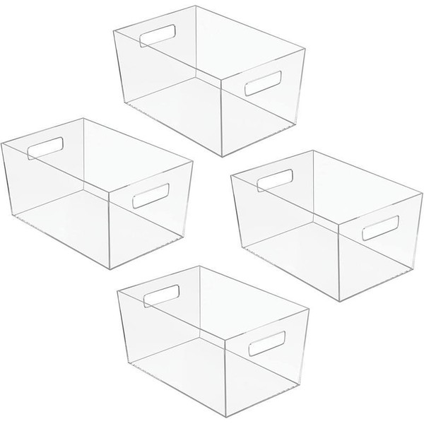 Aufbewahrungsbox KüHlschrankbox Mit Griffen 4Er Set Mdesign Transparent-image