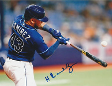 HAROLD RAMIREZ  TAMPA RAYS  ACTION SIGNED 8x10