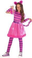 Girls Pink Cat Costume Kids Cheshire Cat Dress Alice in Wonderland Halloween