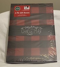 NEW 4 Pack Gift Boxes 14.1"x1.68"x9.4" Christmas Boxes NIP