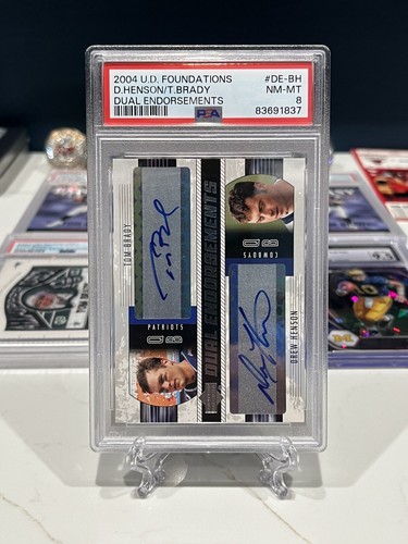 2004 UD Foundations Football Tom Brady Dual Endorsements Auto PSA 8 INVEST HOF