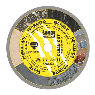 SabreCut 200 mm Endlos-Felgenscheibe Diamanttrennscheibe für Schleifer und Fliesenschneider