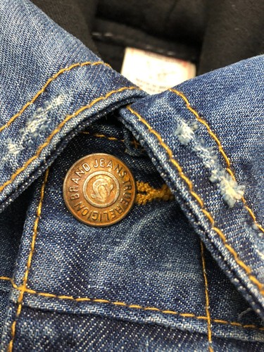TRUE RELIGION JOHNNY BLUE DENIM JEAN JACKET BLACK HOODIE HOODED TOP MEDIUM - Picture 7 of 24
