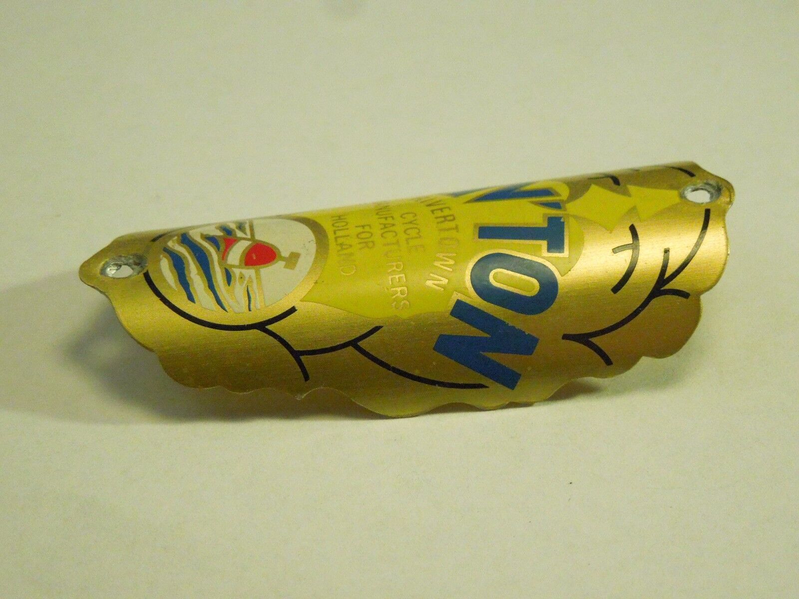 Vintage Riv'ton Riverton Manufacturers For Holland Bicycle Head Badge Emblem - Picture 4 of 7