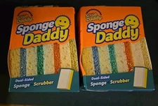 2 PACK - NEW! Scrub Daddy Sponge Daddy Dual-Sided Non- Scratch Sponge, 4ct/Box!