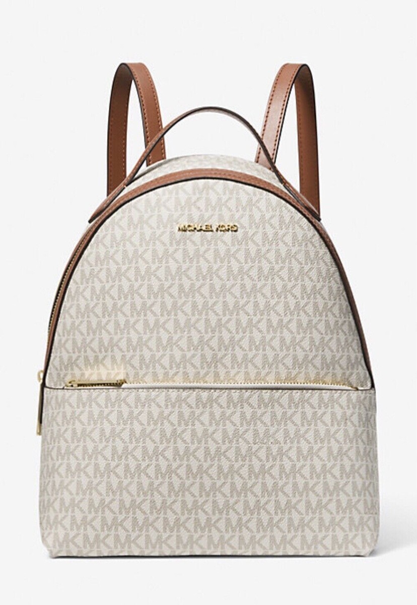 Michael Kors Sheila Medium Logo Backpack Brown Vanilla Black Michael Kors Sheila Medium Logo Backpack Brown Vanilla Black