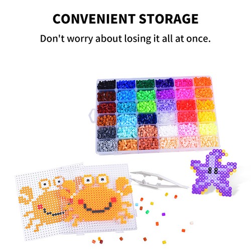 Perler Hama Beads Refill Pegboard Kit 24/36/48 Colors 5mm Kids Toys DIY Craft AU - Picture 7 of 18