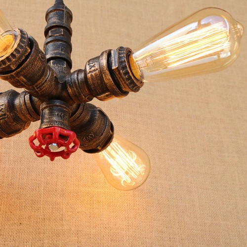 Vintage Industrial Water Pipe Ceiling Pipework Pendant retro Steampunk Lights - Picture 9 of 10
