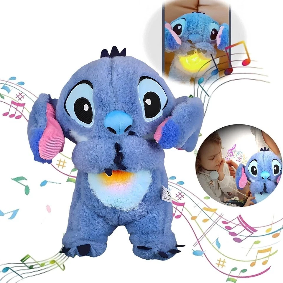 Stitch Angel Plüsch Spielzeug Schlaf-Kuscheltier mit Atembewegung Musik Puppen - Bild 2 von 4