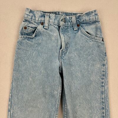 Vintage Levis Jeans Size Youth 8 Light Wash Straight Leg Orange