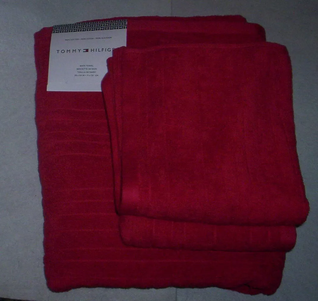 (1) Tommy Hilfiger Bath Towel, (2) Hand Towels NEW