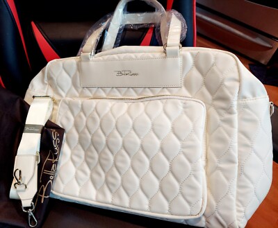 Bella Russo Large Weekender Duffle Bag Cream 17.7” X 13” New With