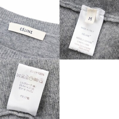 CELINE Phoebe Egg Knit 100% Cashmere Sleeve Switching Oversized