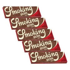 Smoking Brown Rolling Papers Regular Single Wide (69mm) Size (5 Booklets)