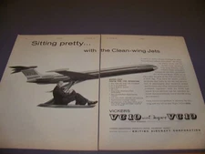 VINTAGE..1960 VICKERS SUPER VC10..ORIGINAL SALES AD...RARE! (892J)