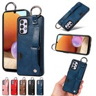 For Samsung A05S A15 A24 A53 A54 Shockproof Handle Strap Ring Stand Leather Case